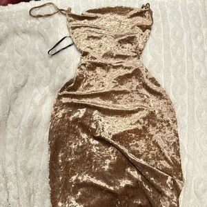 Maxi brown backless dress